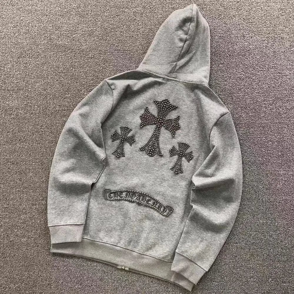 Chrome Hearts cross rhinestone zip hoodie — W2CFinds curated find