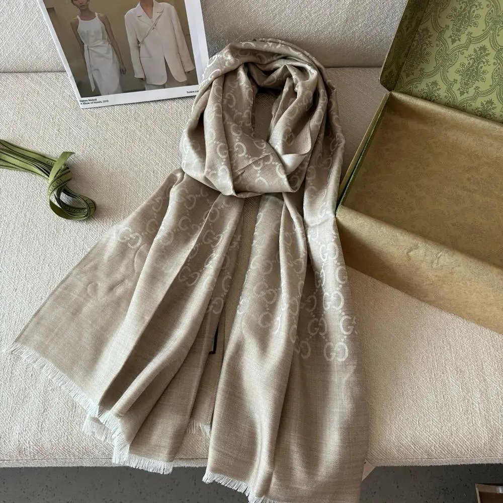 Gucci Scarves GG monogram fringed scarf image 4