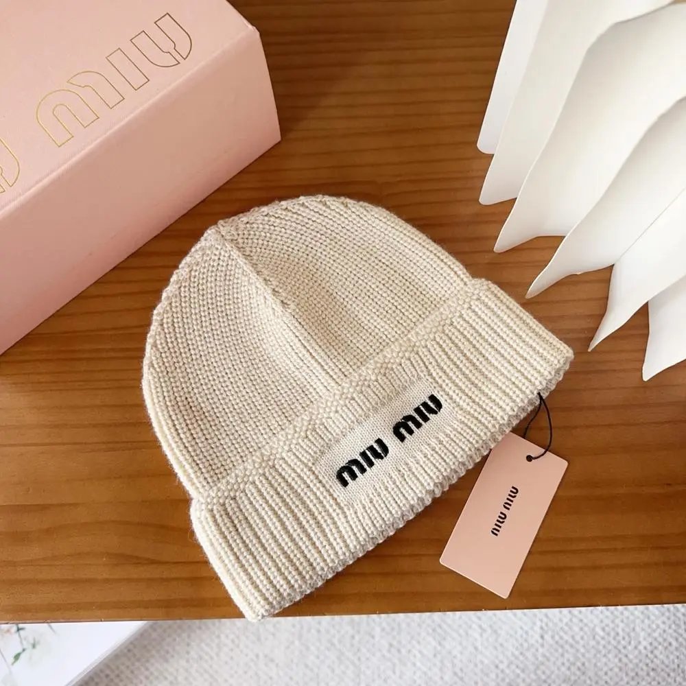 Miu Hats Logo-embroidered rib-knit cuffed beanie image 5