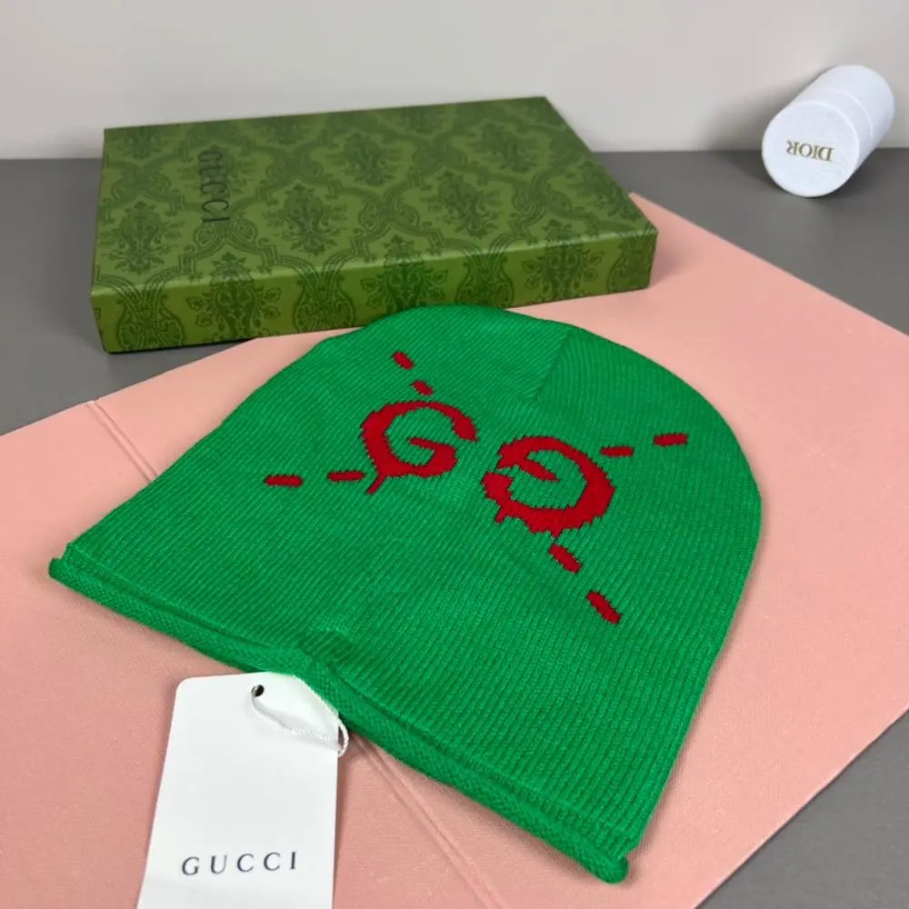 Gucci Hats Knitted Logo Beanie — Style 5