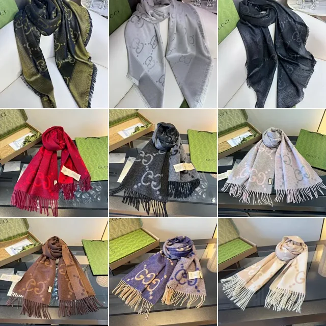 Gucci Scarves GG Monogram Fringed Scarf product detail image 1