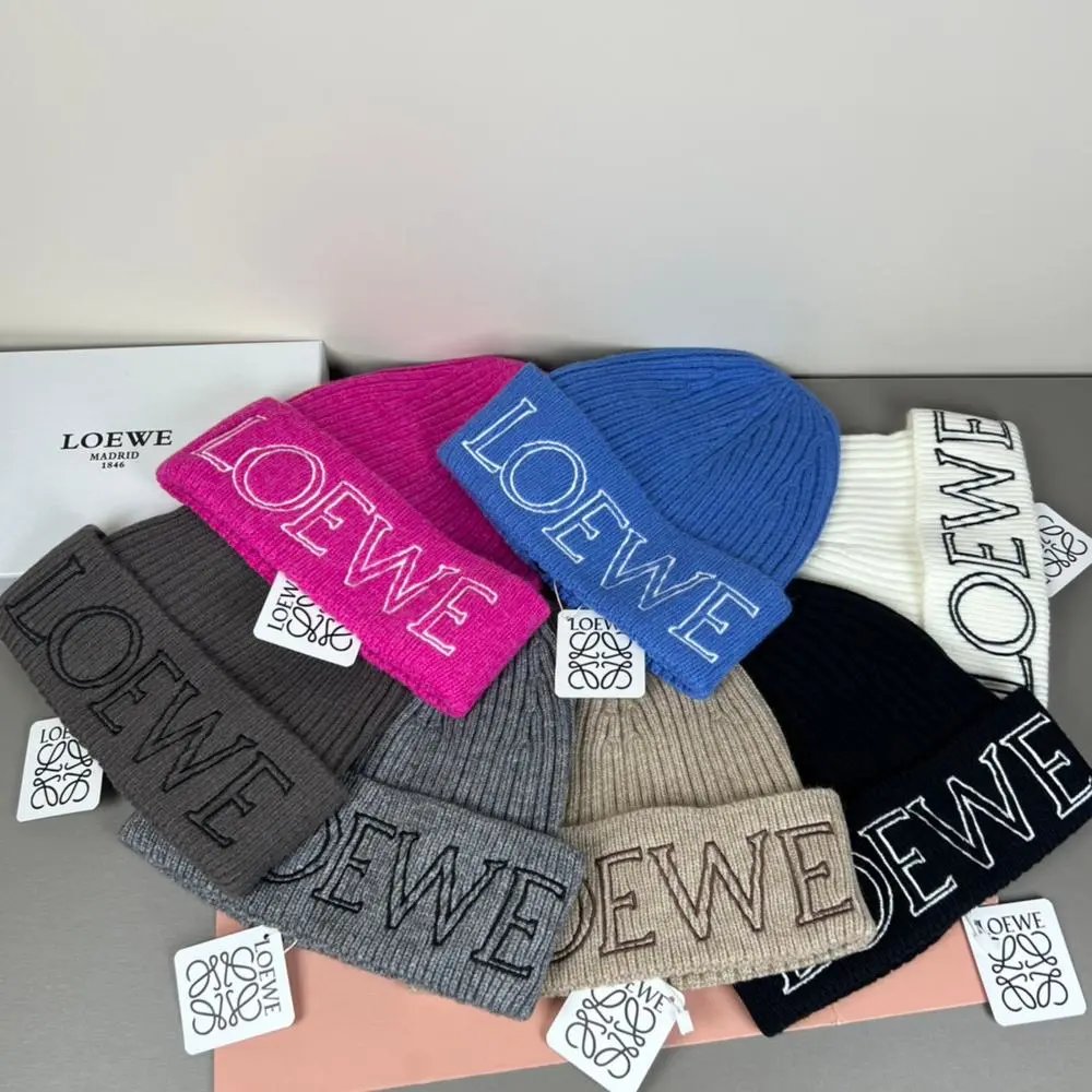 Loewe Hats Rib-knit logo beanie image 1