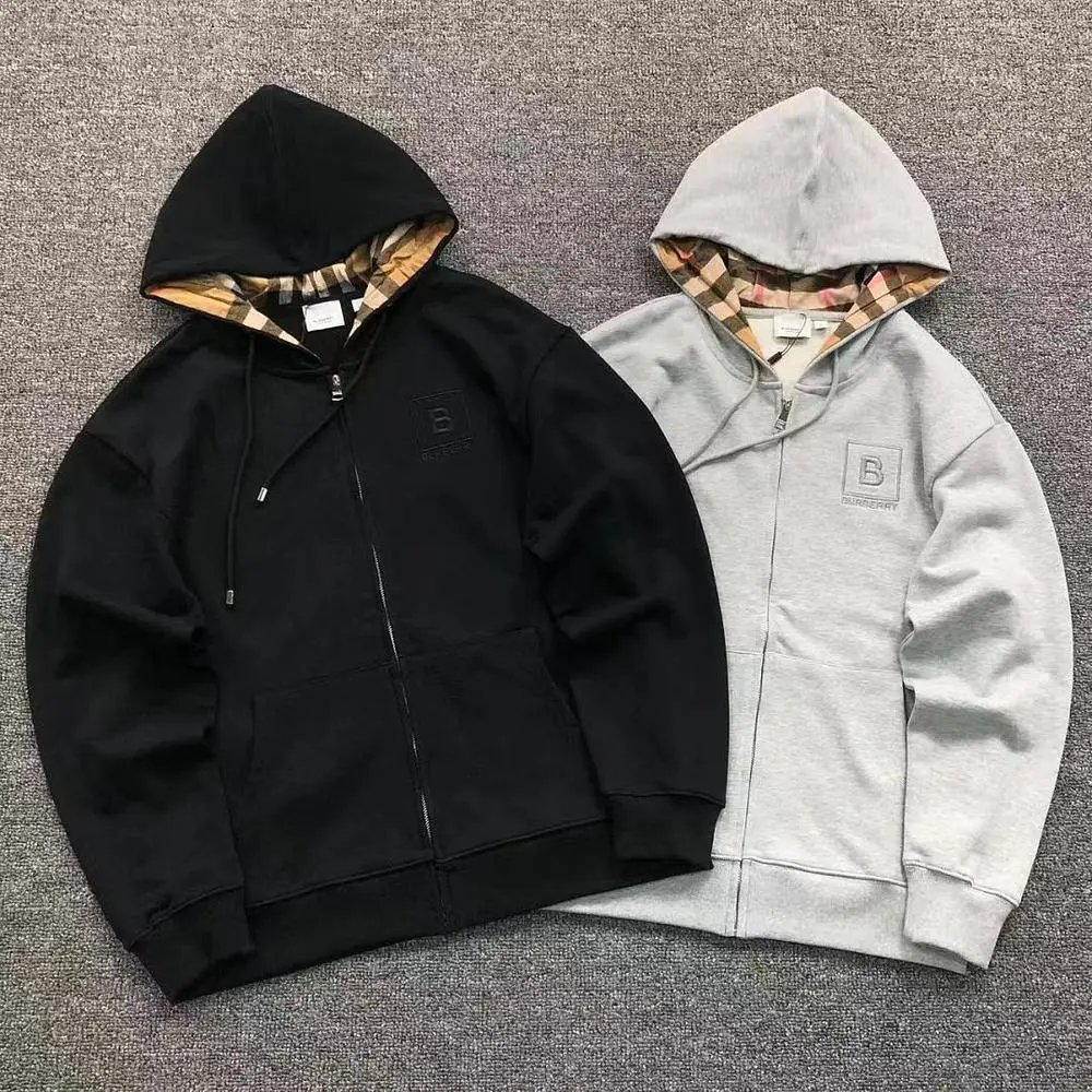 Burberry check lined zip hooded sweatshirt — W2CFinds curated find