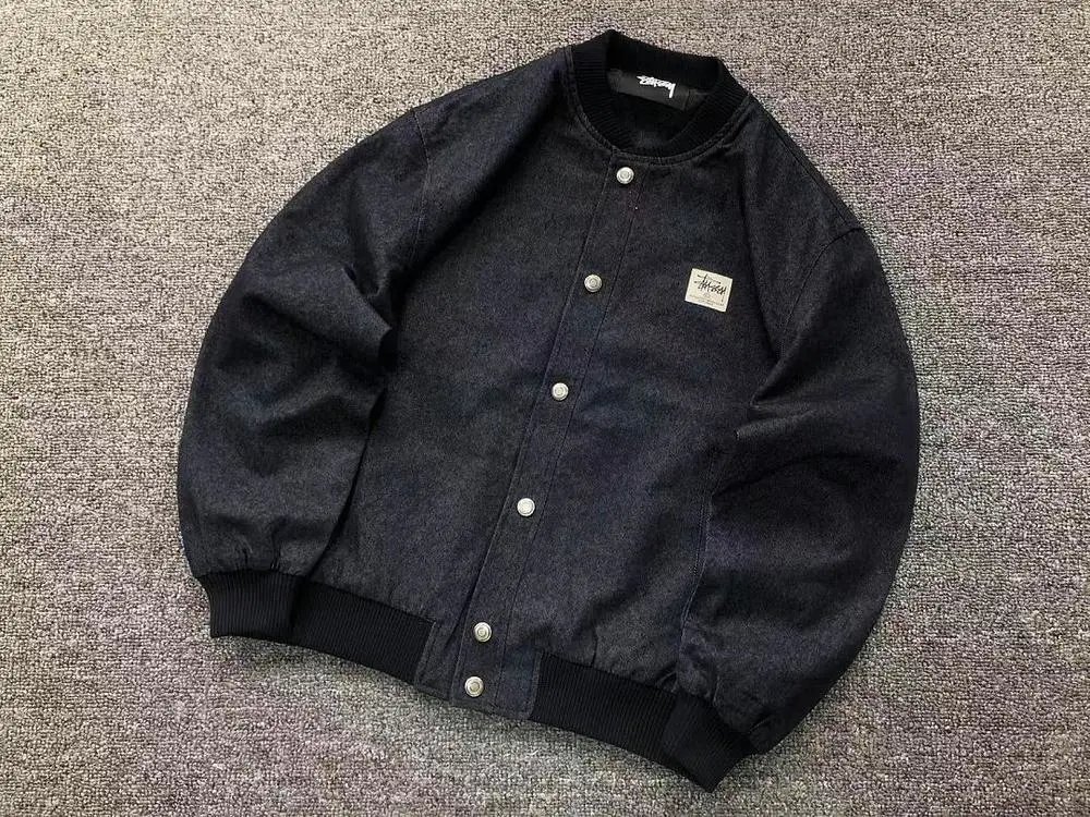 Stussy label denim bomber jacket — W2CFinds curated find