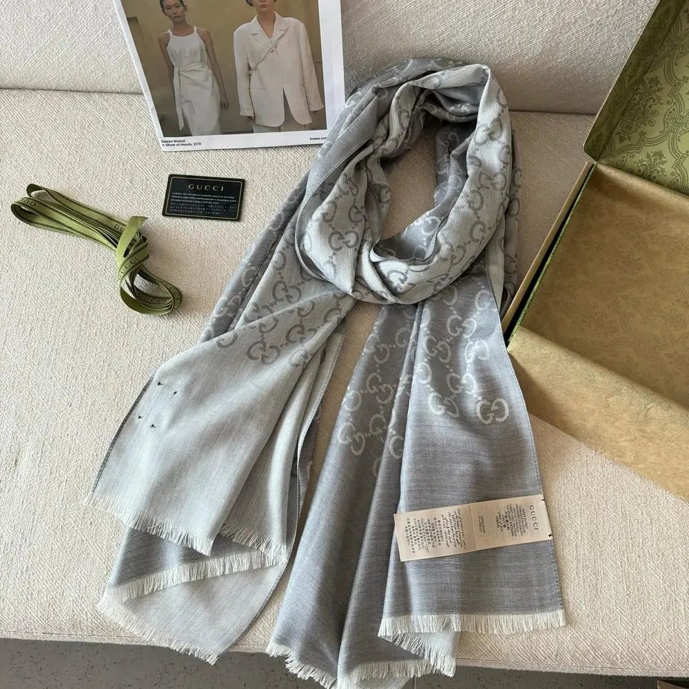 Gucci Scarves GG monogram fringed scarf image 3