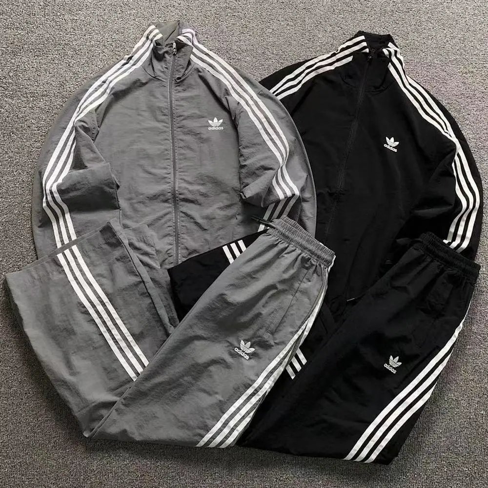 Adidas Originals three stripes windbreaker tracksuit set — W2CFinds curated find