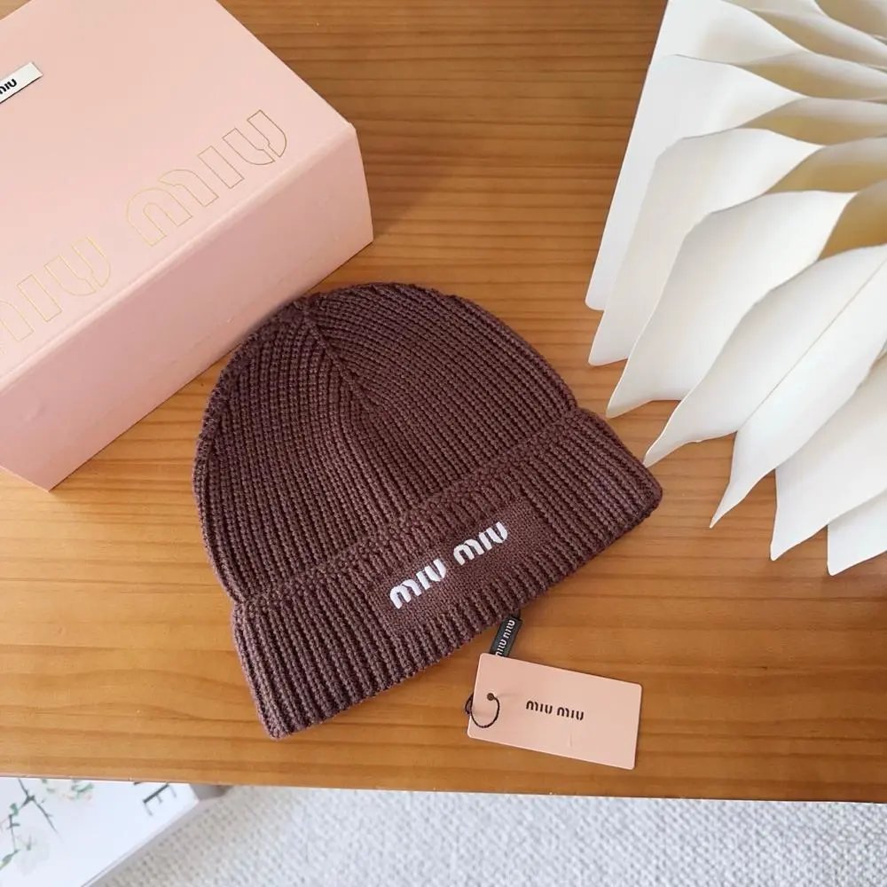 Miu Hats Logo-embroidered rib-knit cuffed beanie image 7
