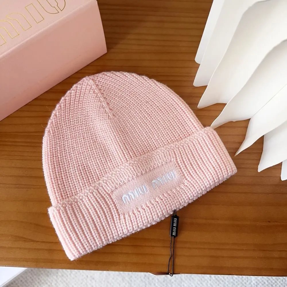 Miu Hats Logo-embroidered rib-knit cuffed beanie image 6