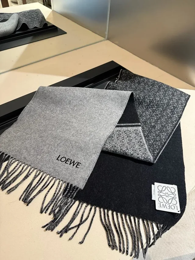 Loewe Scarves Anagram logo fringed scarf product detail image 6