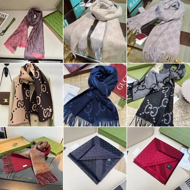 Gucci Scarves GG Monogram Fringed Scarf product detail image 1