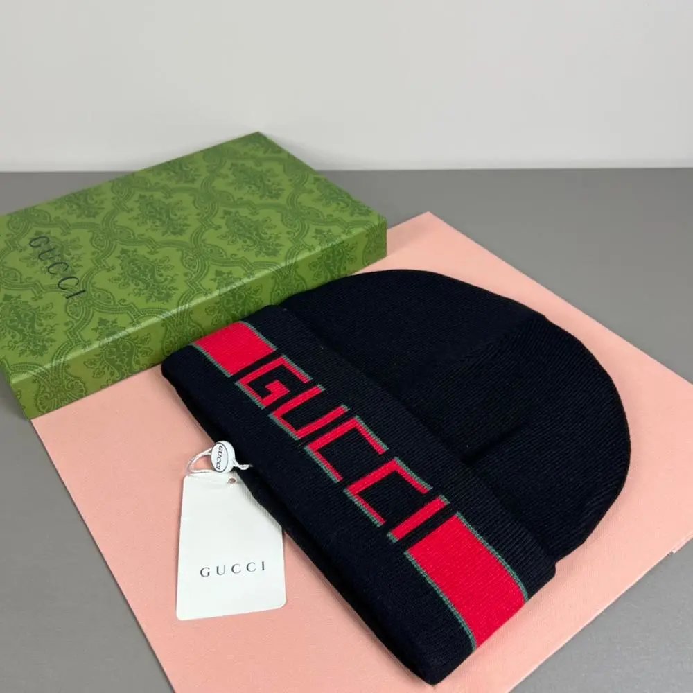 Gucci Hats Knitted Logo Beanie — Style 4