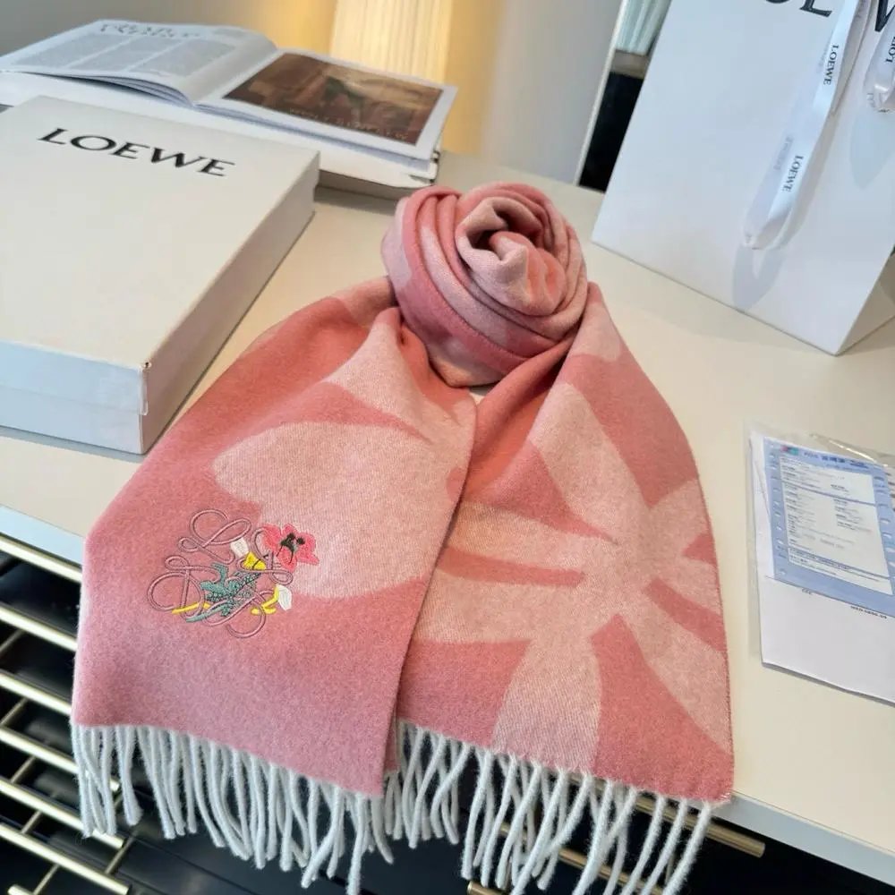 Loewe Scarves Fringed and Anagram-pattern image 7
