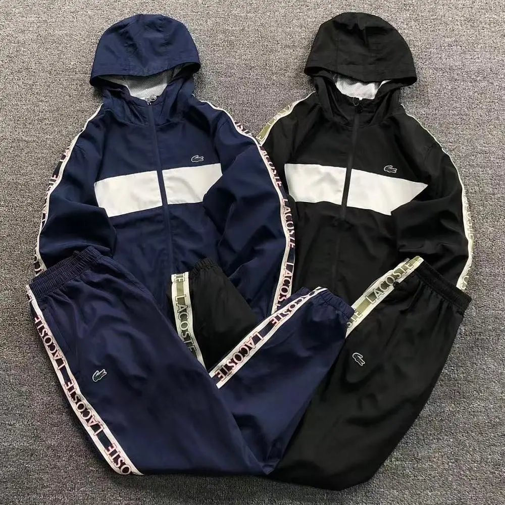 Lacoste tape logo hooded tracksuit set — W2CFinds curated find