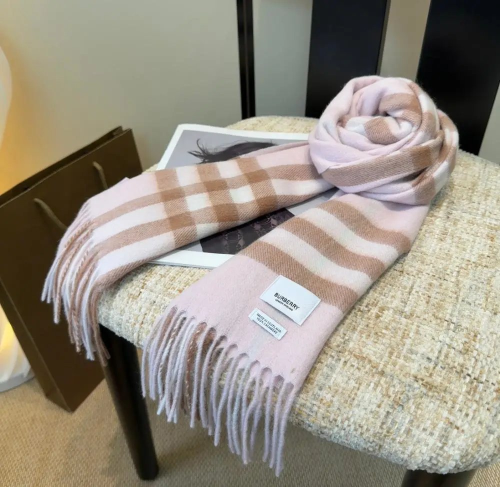 Burberry Scarves Fringed plaid scarf image 7