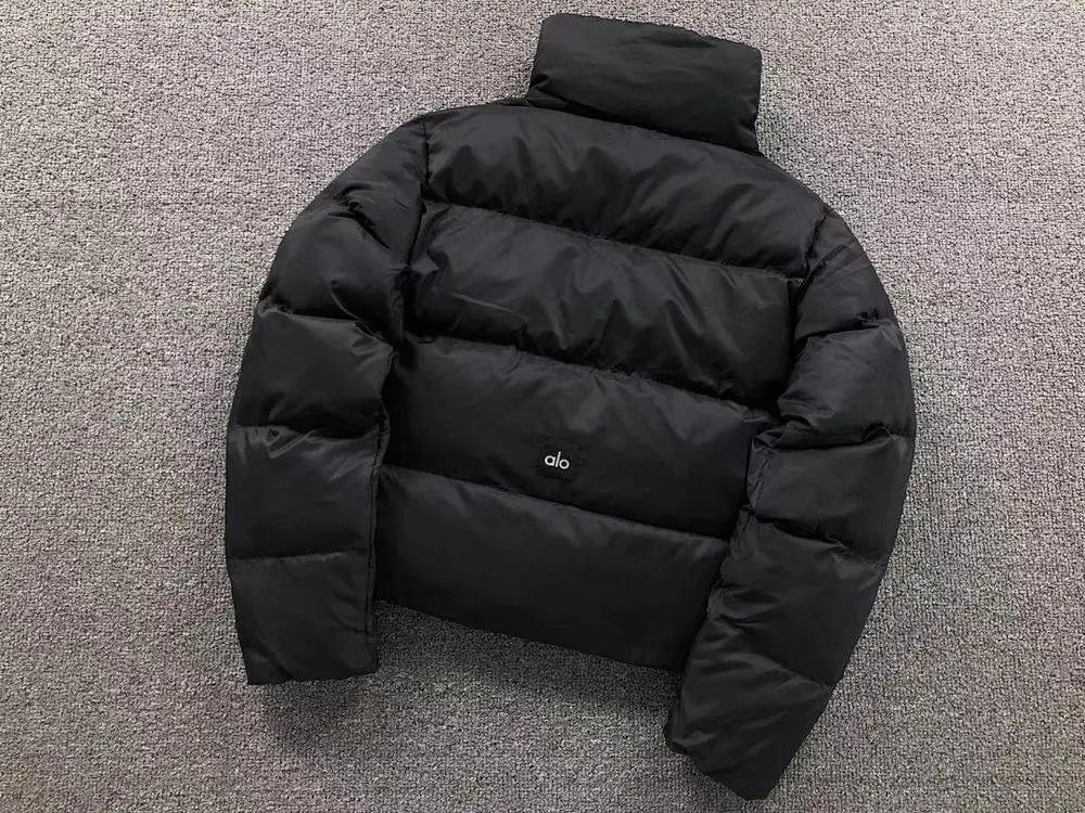 Alo Down Jackets Cropped high-neck quilted puffer jacket — Style 1