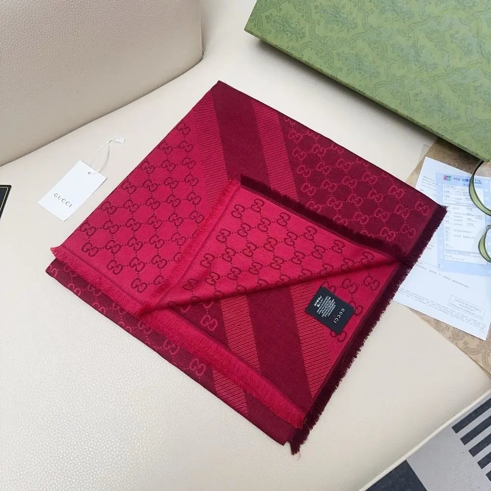 Gucci Scarves GG Monogram Fringed Scarf image 10