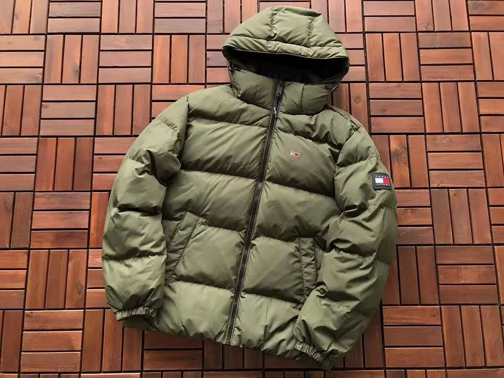 Tommy Jeans Down Jackets Hooded quilted puffer jacket — Style 1