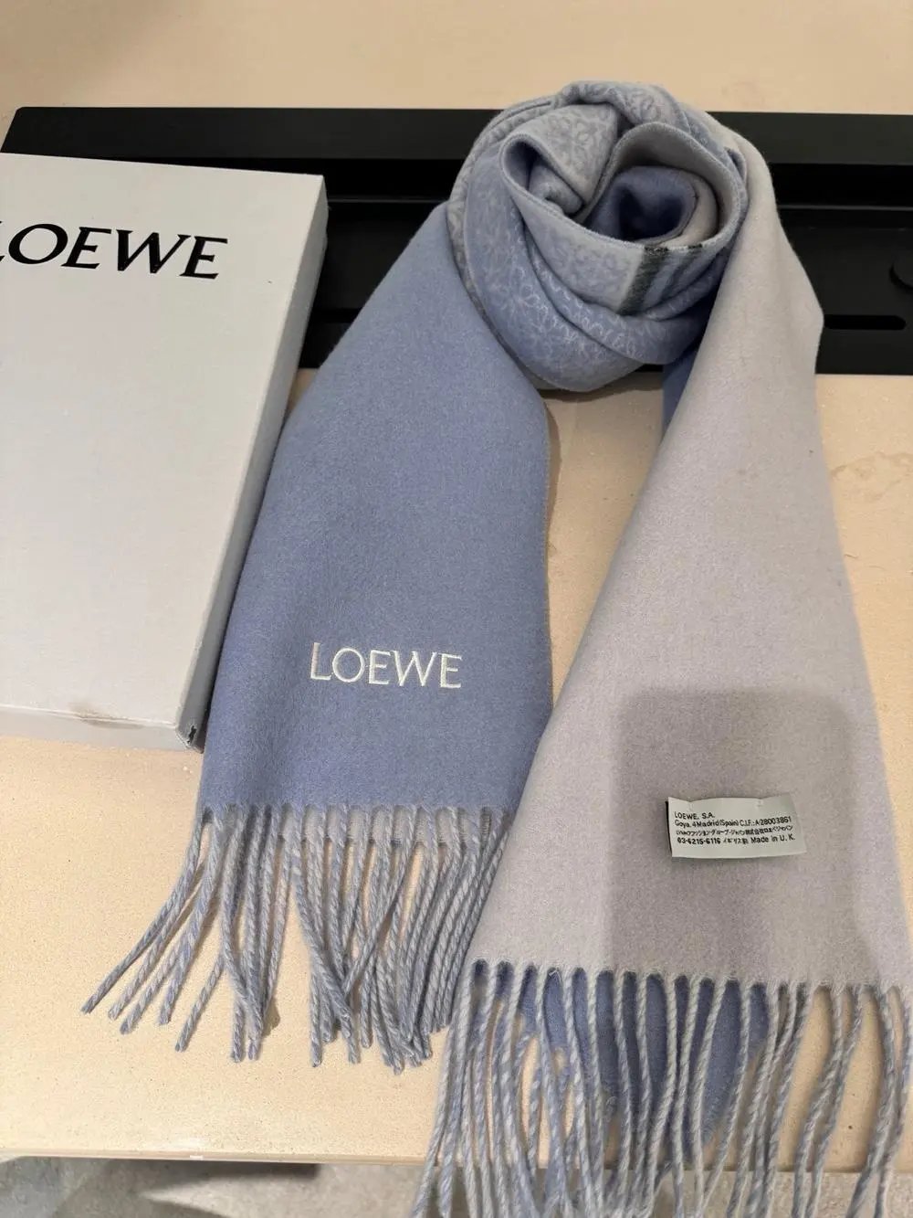 Loewe Scarves Anagram logo fringed scarf image 7