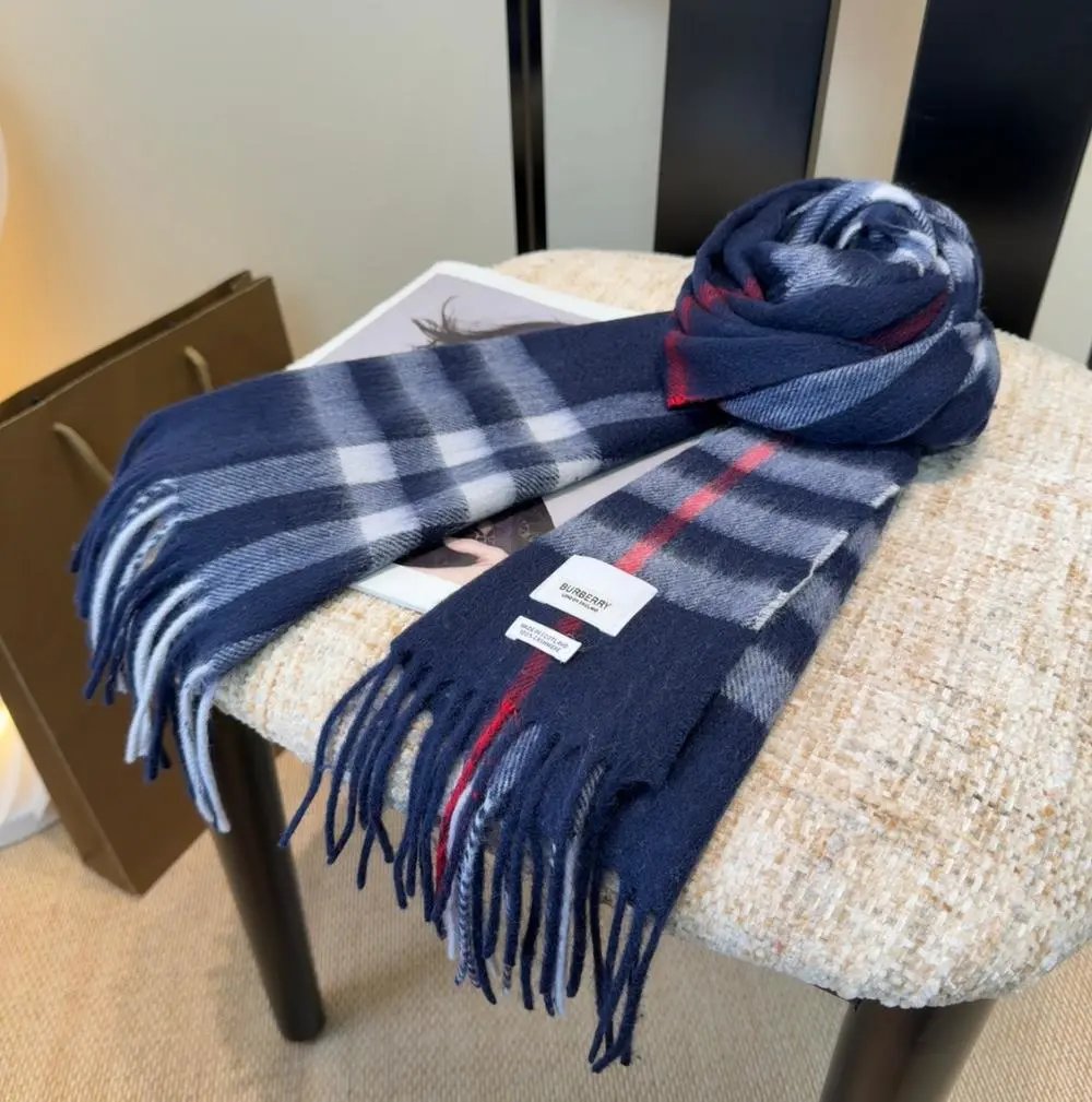 Burberry Scarves Fringed plaid scarf image 8