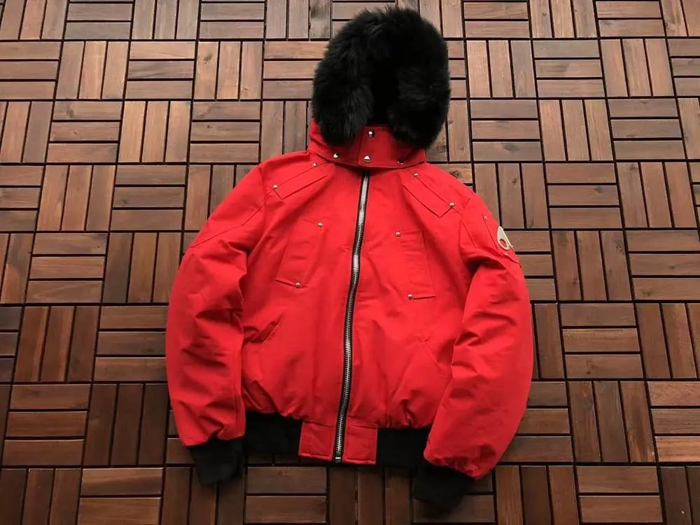 Moose Knuckles Down Jackets Fur-Trim Hooded Bomber Jacket image 5