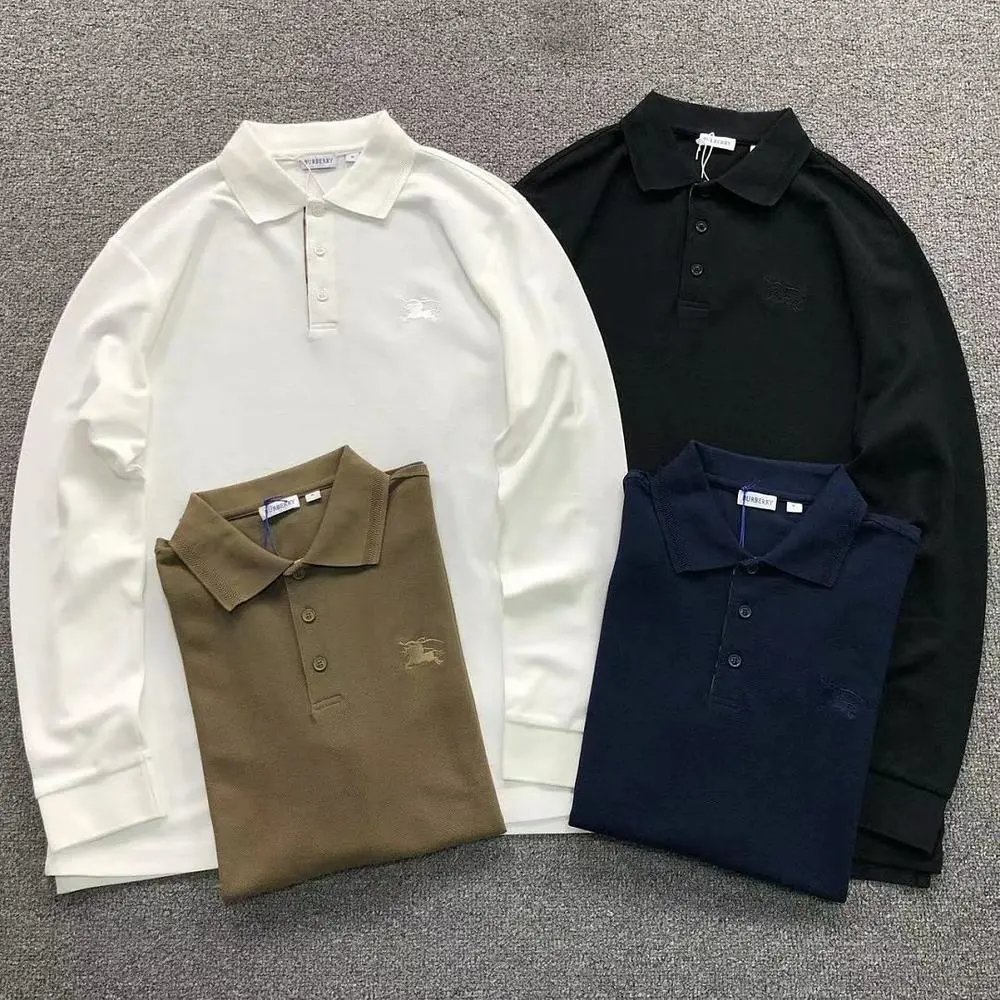 Burberry embroidered logo long sleeve polo shirt — W2CFinds curated find