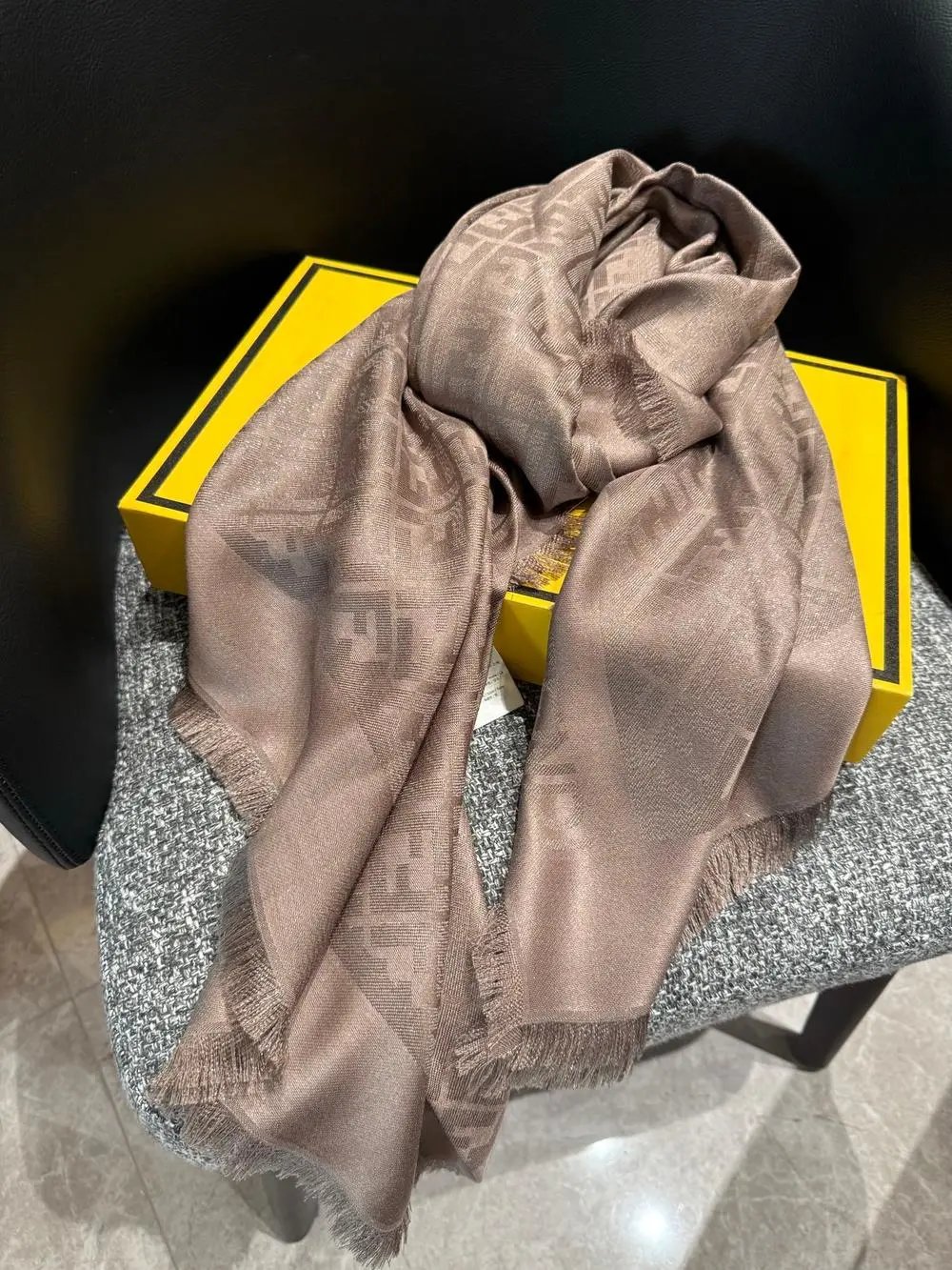 Fendi Scarves FF logo fringe scarf image 9