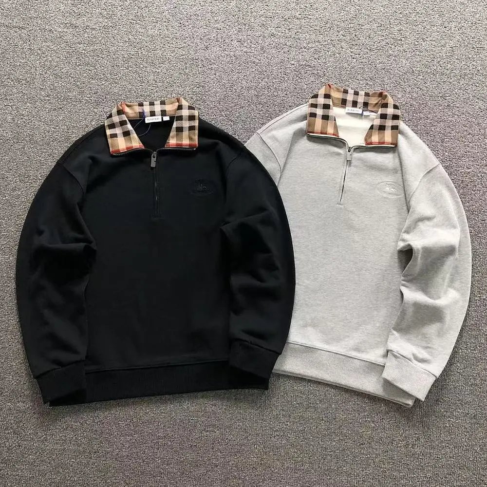 Burberry plaid collar half zip sweatshirt — W2CFinds curated find