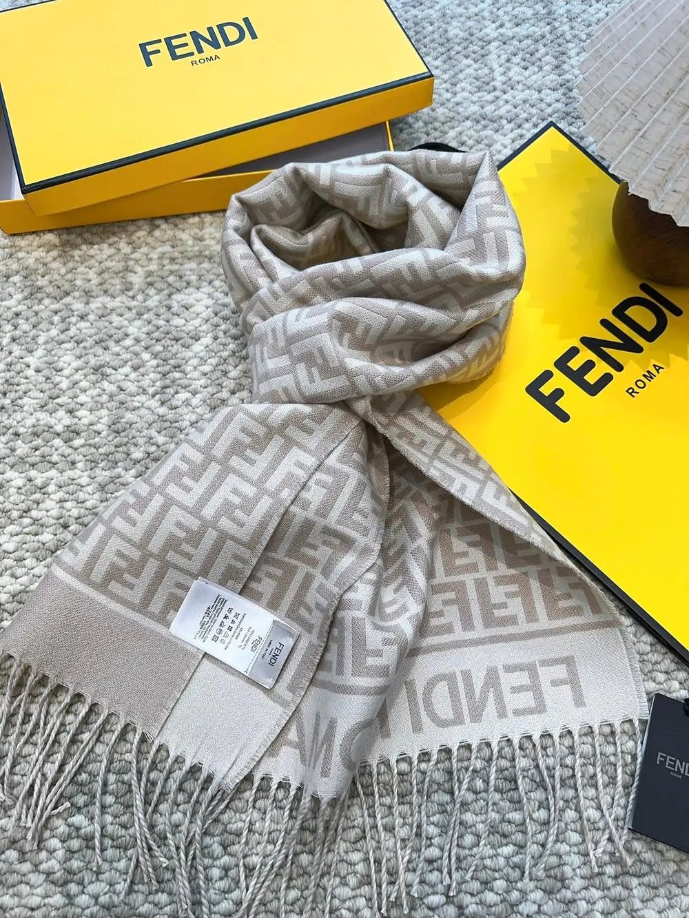 Fendi Scarves FF monogram fringed scarf image 4