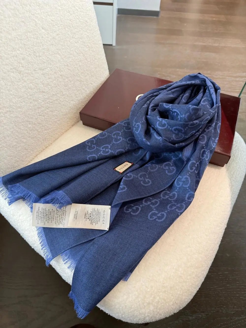 Gucci Scarves GG monogram fringed scarf image 10