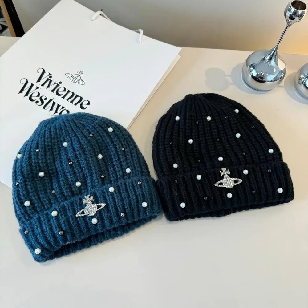 Vivienne Westwood Hats Ribbed knit beanie with rhinestone embellishments image 2