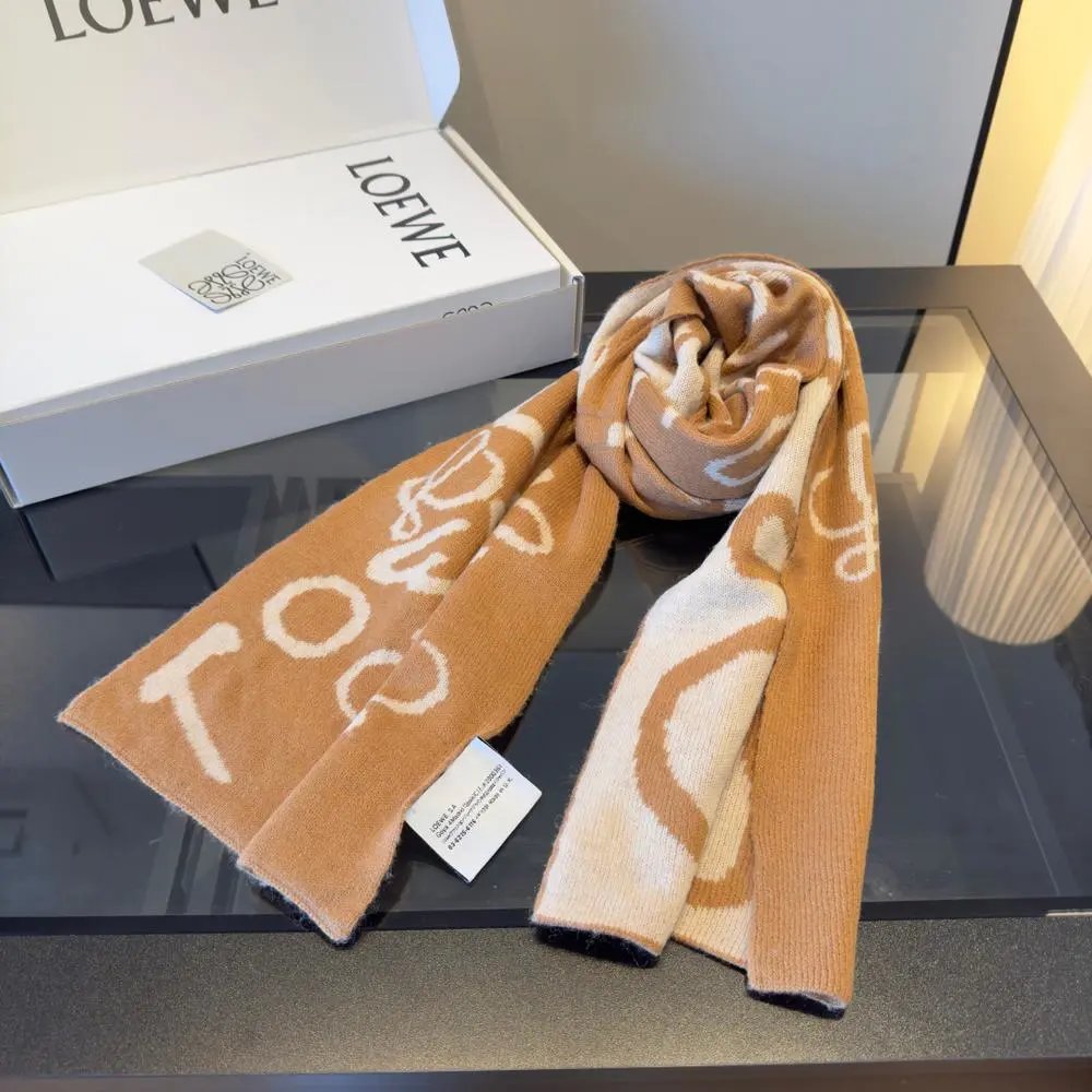 Loewe Scarves Anagram logo fringed scarf image 3