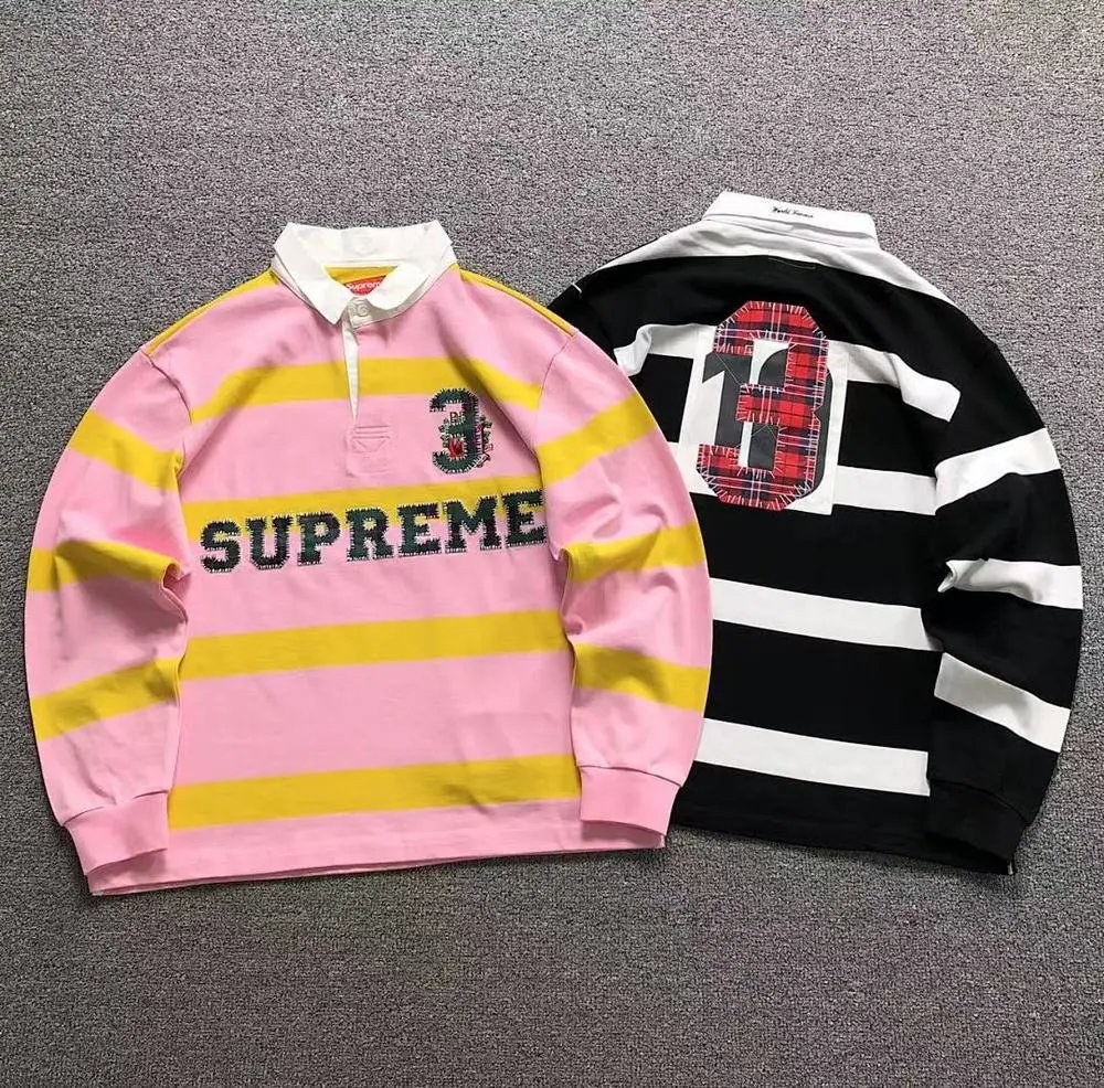 Supreme striped rugby long sleeve shirt — W2CFinds curated find