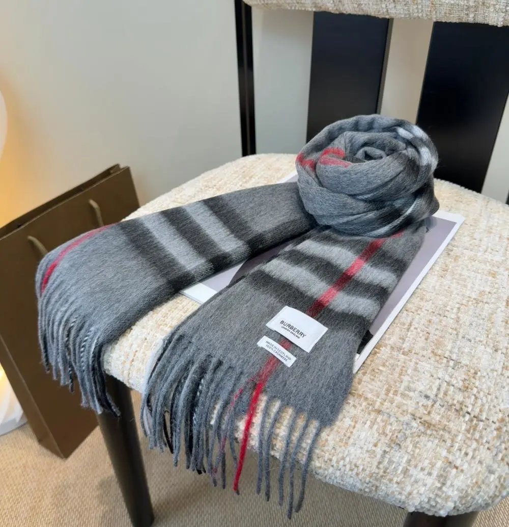 Burberry Scarves Fringed plaid scarf image 10