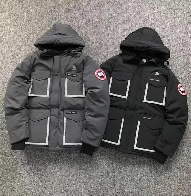 Canada Goose Down Jackets Hooded Four-Pocket Jacket with Reflective Trim product detail image 1