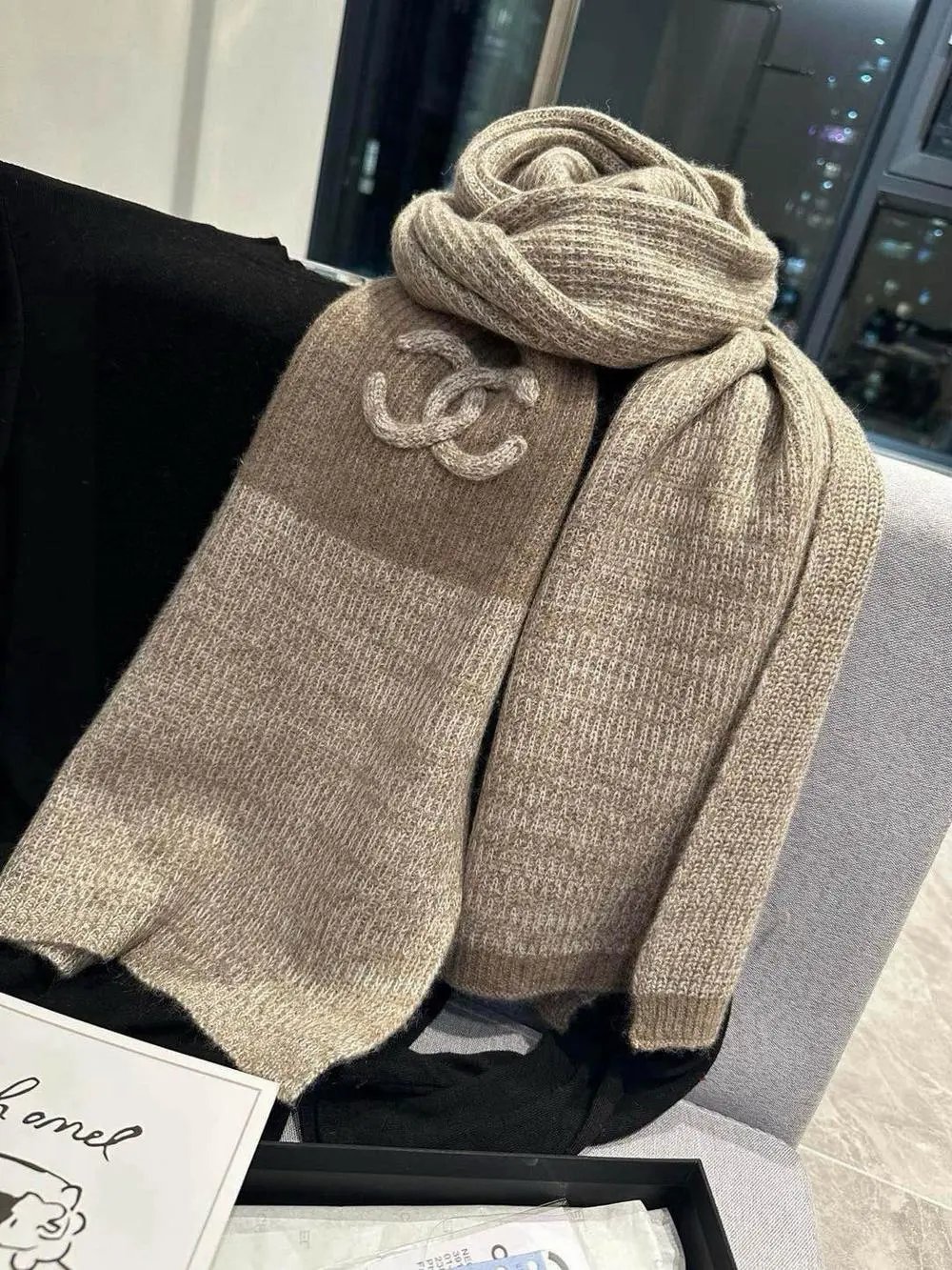 Chanel Scarves Floral CC Logo Fringe Scarf image 8