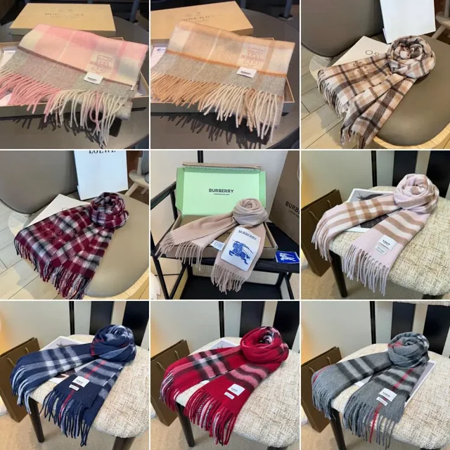 Burberry Scarves Fringed plaid scarf product detail image 1