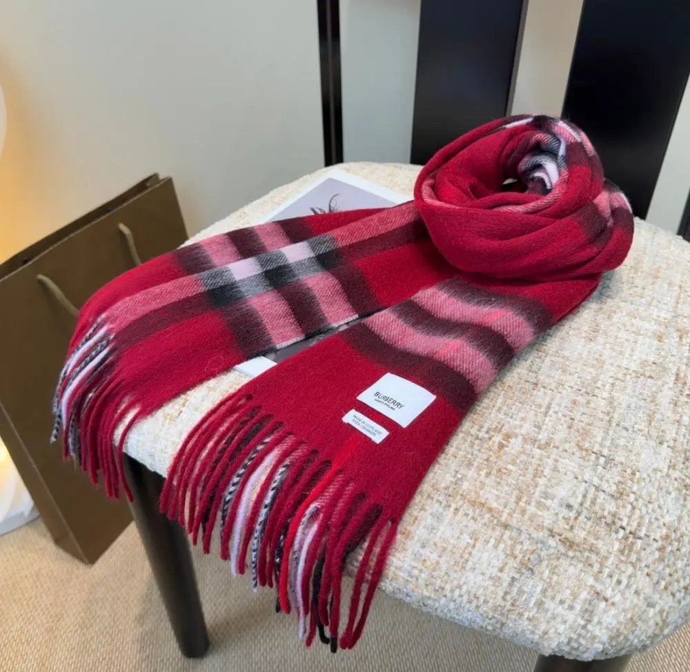 Burberry Scarves Fringed plaid scarf image 9