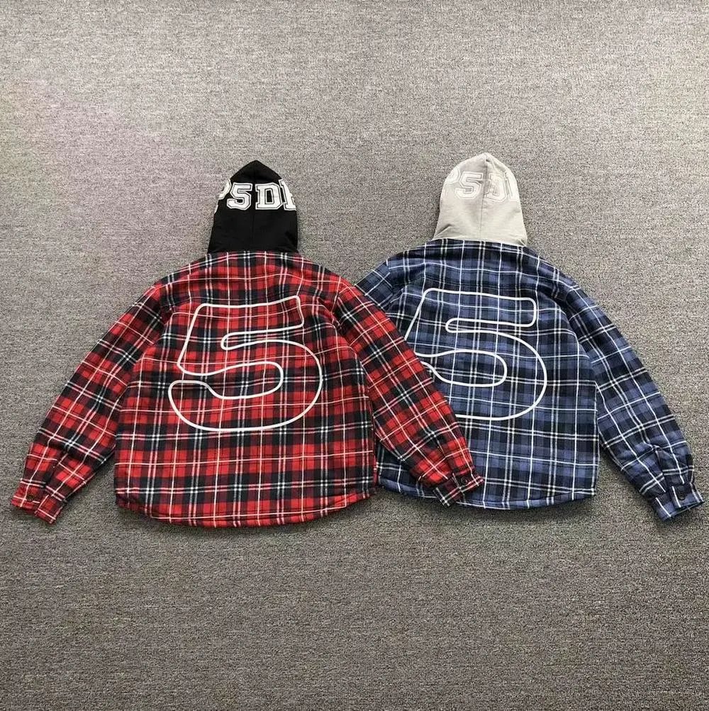 Sp5der hooded plaid cotton jacket — W2CFinds curated find