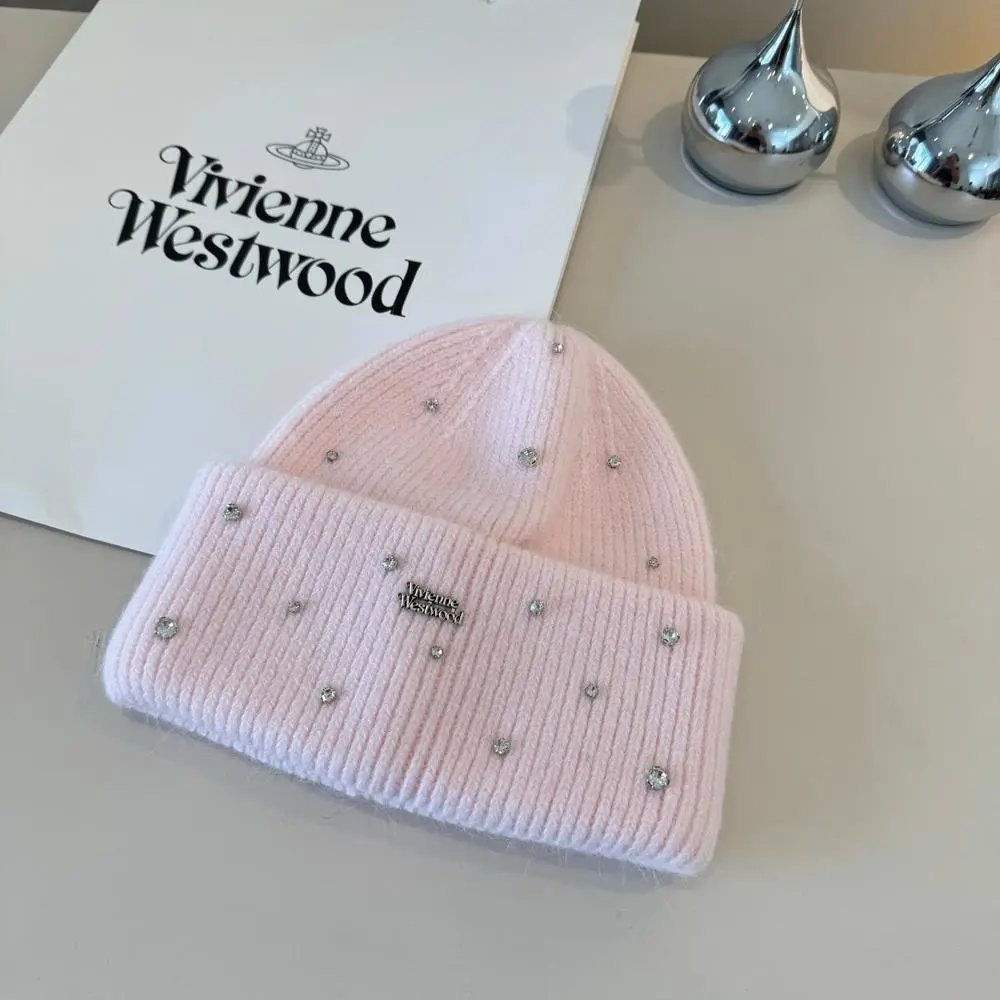 Vivienne Westwood Hats Ribbed knit beanie with rhinestone embellishments image 6