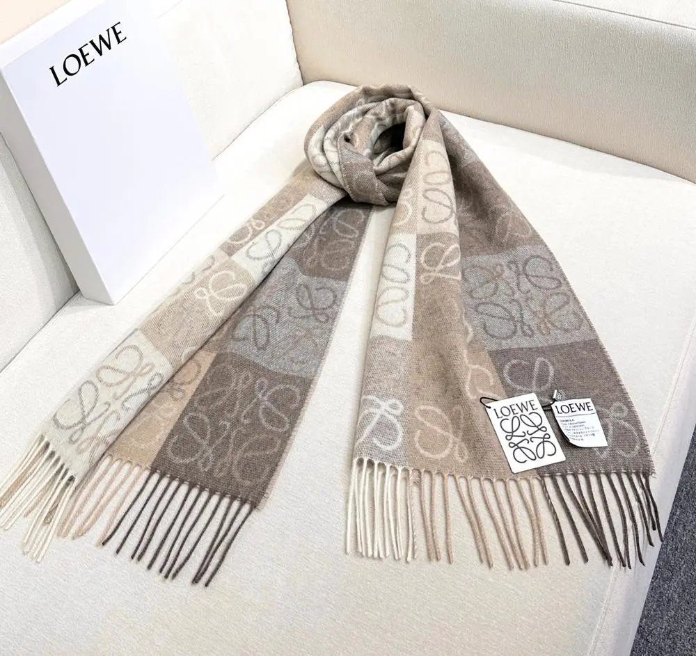 Loewe Scarves Anagram Monogram Fringed Scarf image 8