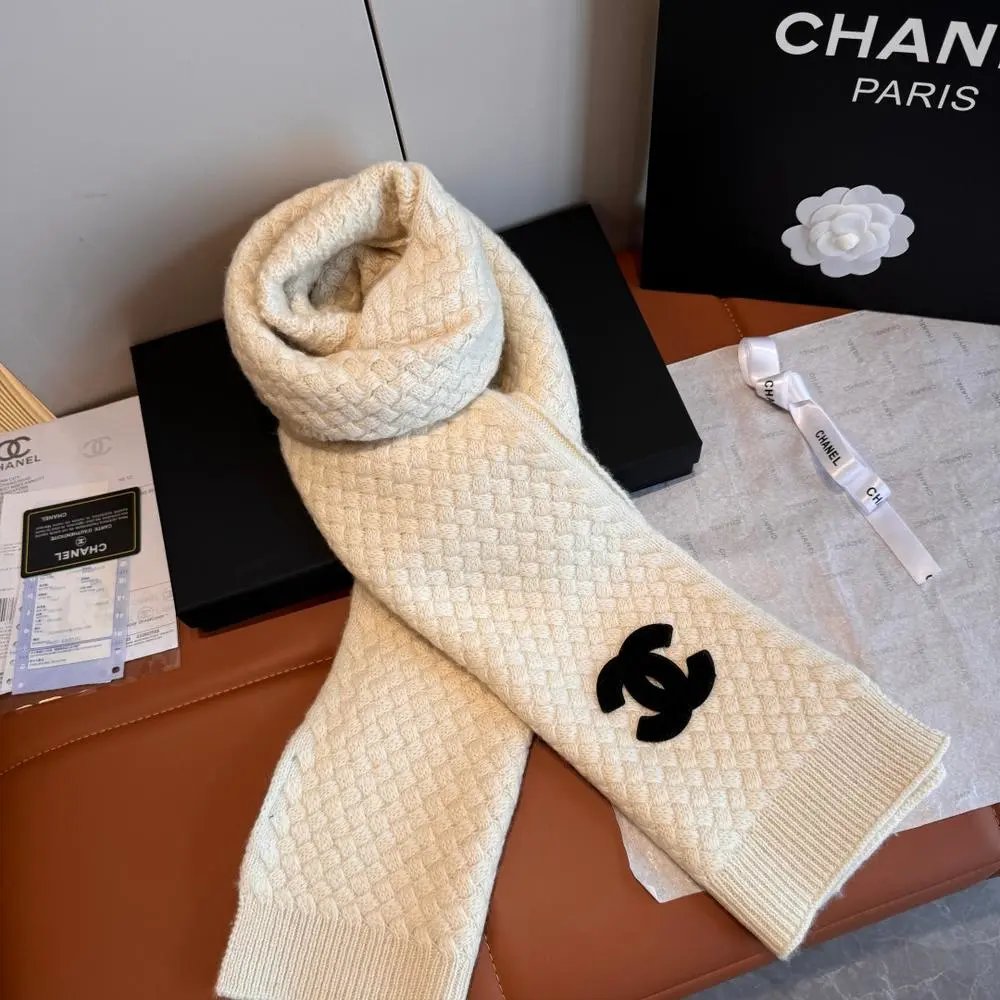 Chanel Scarves Fringed Logo Scarf image 8