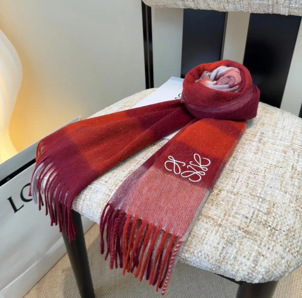 Loewe Scarves Fringed colour-block anagram scarf image 4