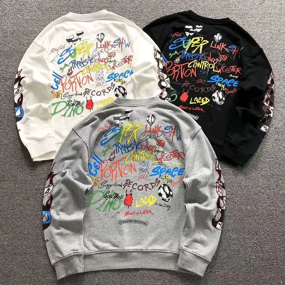 Chrome Hearts graffiti print crew neck sweatshirt — W2CFinds curated find