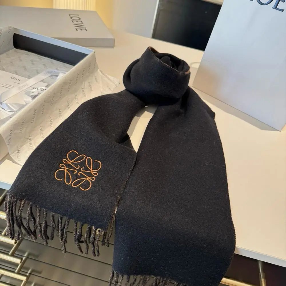 Loewe Scarves Anagram logo fringed scarf image 10