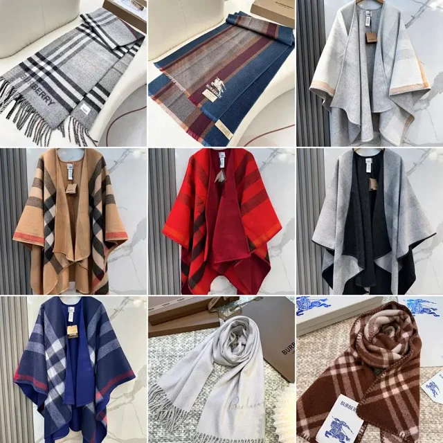 Burberry Scarves Plaid Fringed Scarf and Cape Shawl product detail image 1