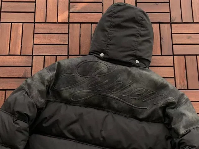 EVISU Jackets Hooded colour-block puffer jacket with embroidered back logo product detail image 5