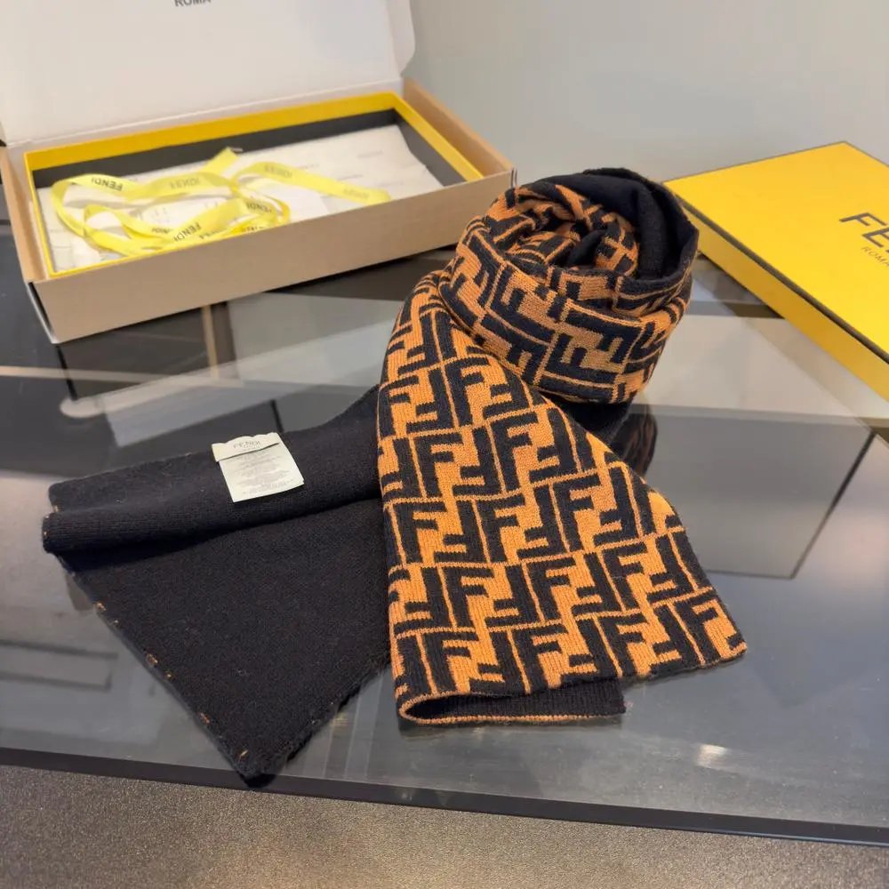 Fendi Scarves FF monogram fringed scarf image 4