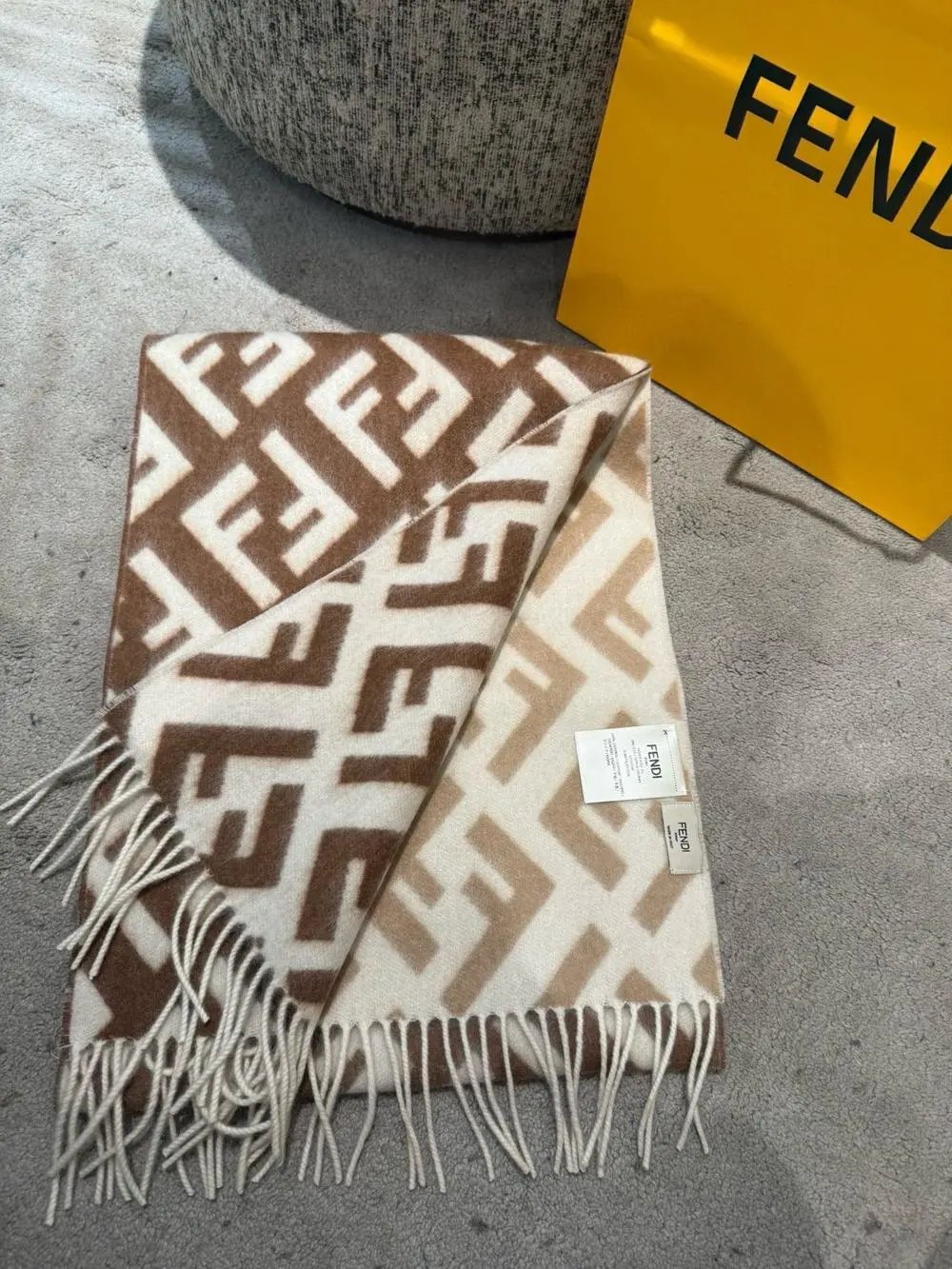 Fendi Scarves FF monogram fringed scarf image 10