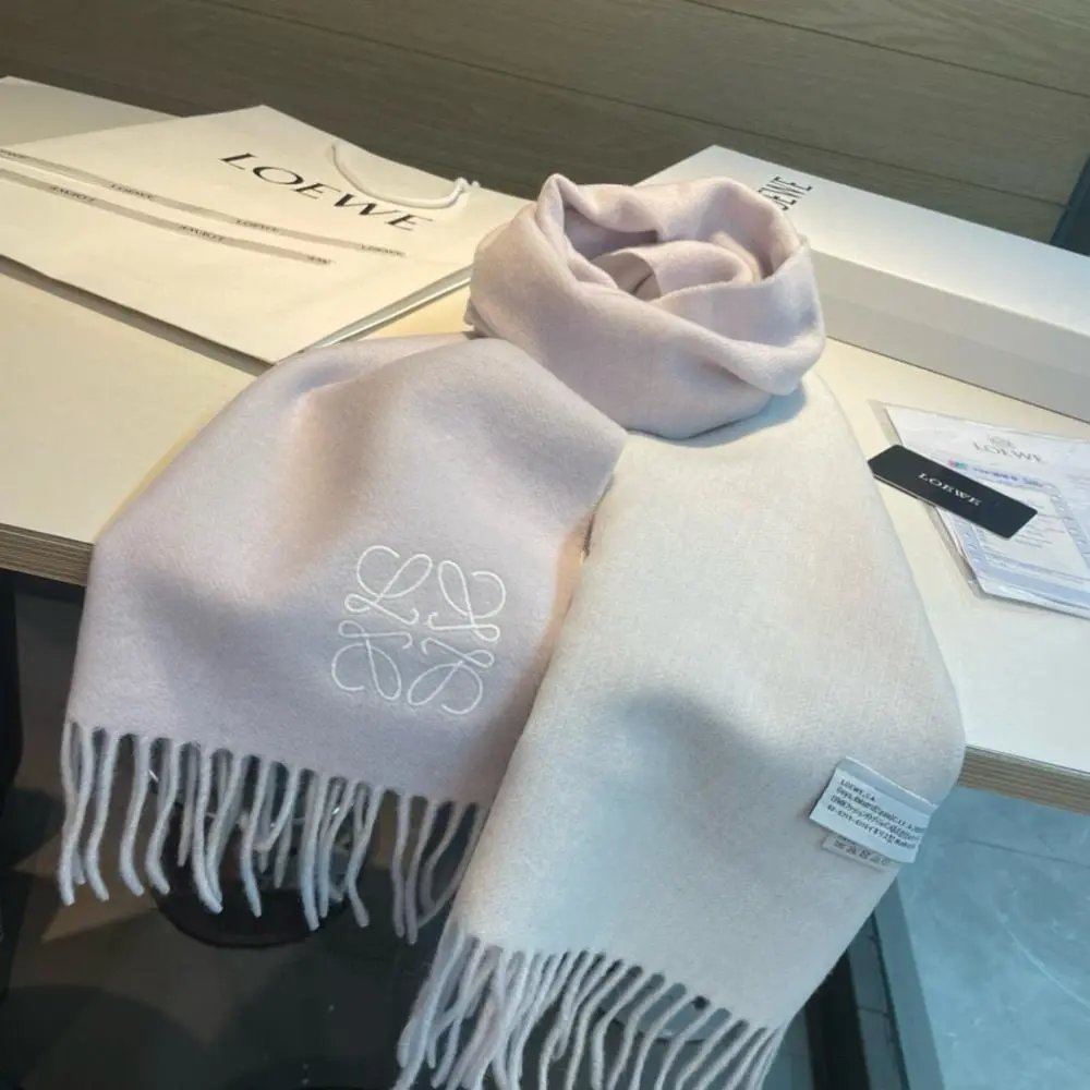 Loewe Scarves Anagram logo fringed scarf image 3