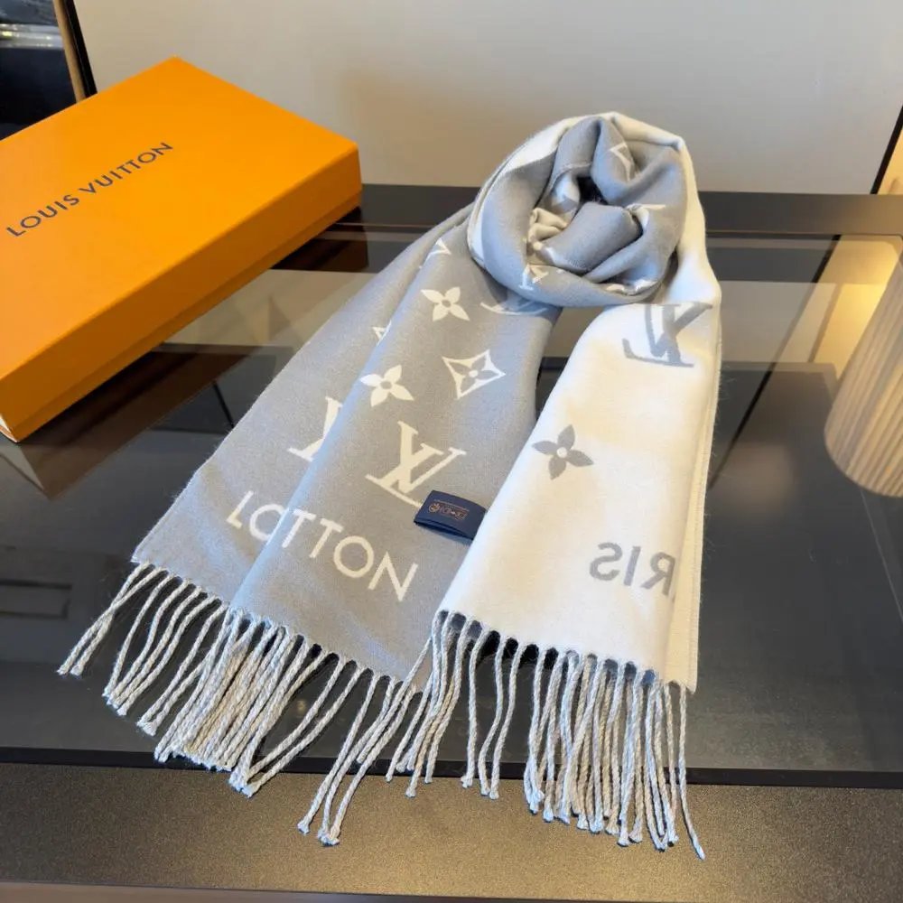 Louis Vuitton Scarves Reversible monogram fringed scarf image 4